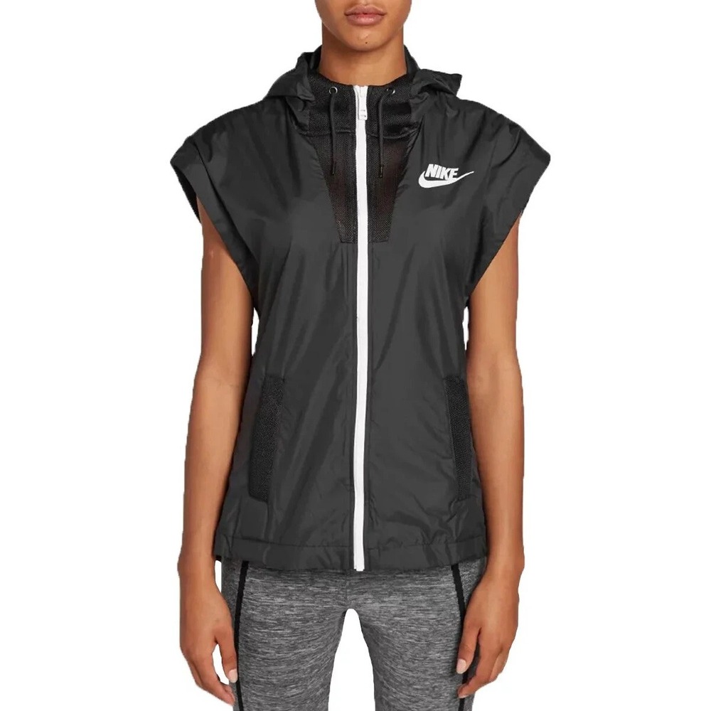Nike Tech Hypermesh Womens Full Zip Vest Jacket 802549-010 Black Size Large